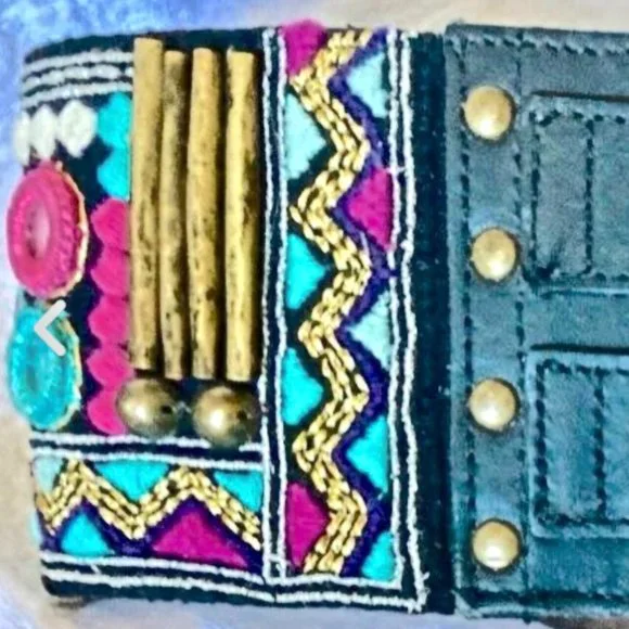 Nanette Lepore Belt Black Leather Wide Corset Embroidered Double Buckle nwot S/X Nanette Lepore | Accessories | Nanette Lepore Belt Black  main image 4